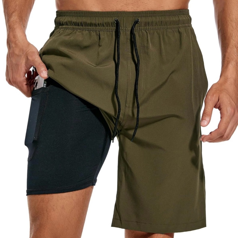 Bundle of 2 Men’s Swim Trunks Army Green
